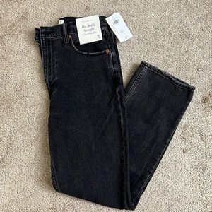 NWT Abercrombie Ankle Straight Ultra High Rise Jeans - Black